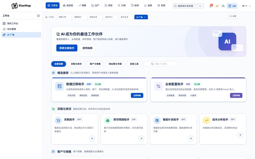 RISEMAP AI 广场界面